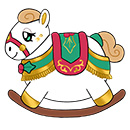 Mini Squishable Festive Rocking Horse